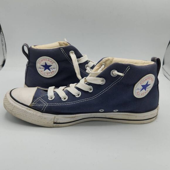 Converse All Star Men's Size 9 Women's 11 Blue Canvas Mid Rise Sneakers Shoes - Picture 3 of 8